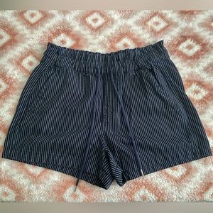 Navy White-Striped Shorts